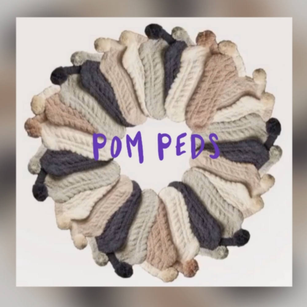 Cozy Knit Pom Peds Socks ( 2 Pairs )